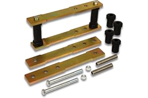 MCBAY PERFORMANCE 1" to 4" Adjustable 3-Position Rear Leaf Spring Shackle Lift Kit/Set Compatible with Ford 1964-1980 RWD Passenger Cars - MADE IN USA