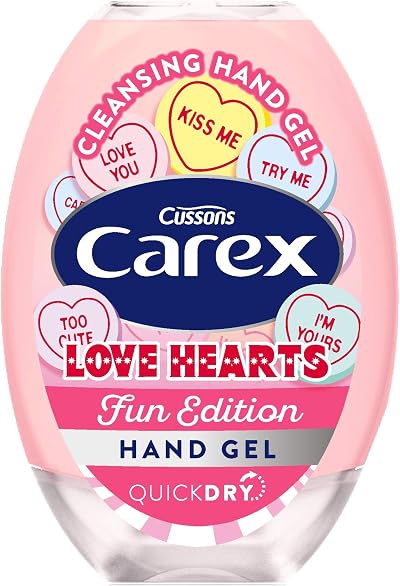 Carex Love Heart Antibac Hand Gel 50ml Antiseptic Sanitiser Alcohol