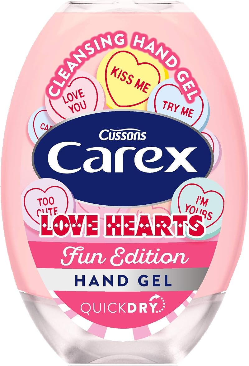 Carex Love Heart Antibac Hand Gel 50ml Antiseptic Sanitiser Alcohol