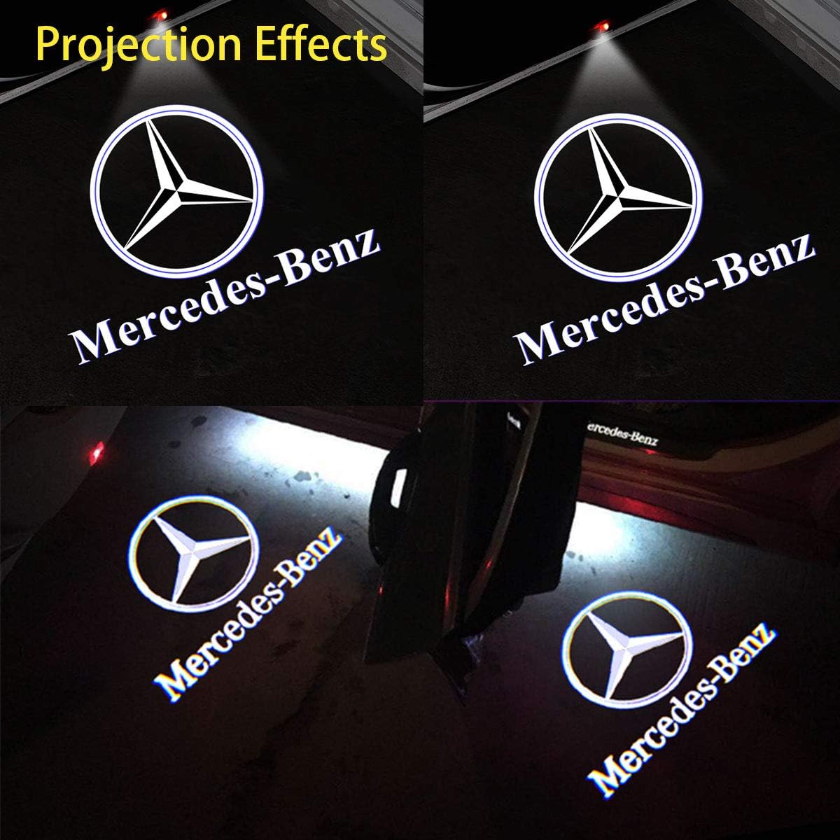 Amazon Com 2pcs For Mercedes Benz Car Door Logo Projector Lights Led Welcome Laser Door Lights Logo Courtesy Lights Logo Projector Door Lights For Mercedes Benz Automotive