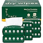PurComfy Baby Dry Wipes for Newborn, 8 Pack | Plant-Based &amp; Hypoallergenic, Disposable Cloths, For Diaper Changes, Meal Time &amp; Runny Noses, Use Wet or Dry, Total 480 Count