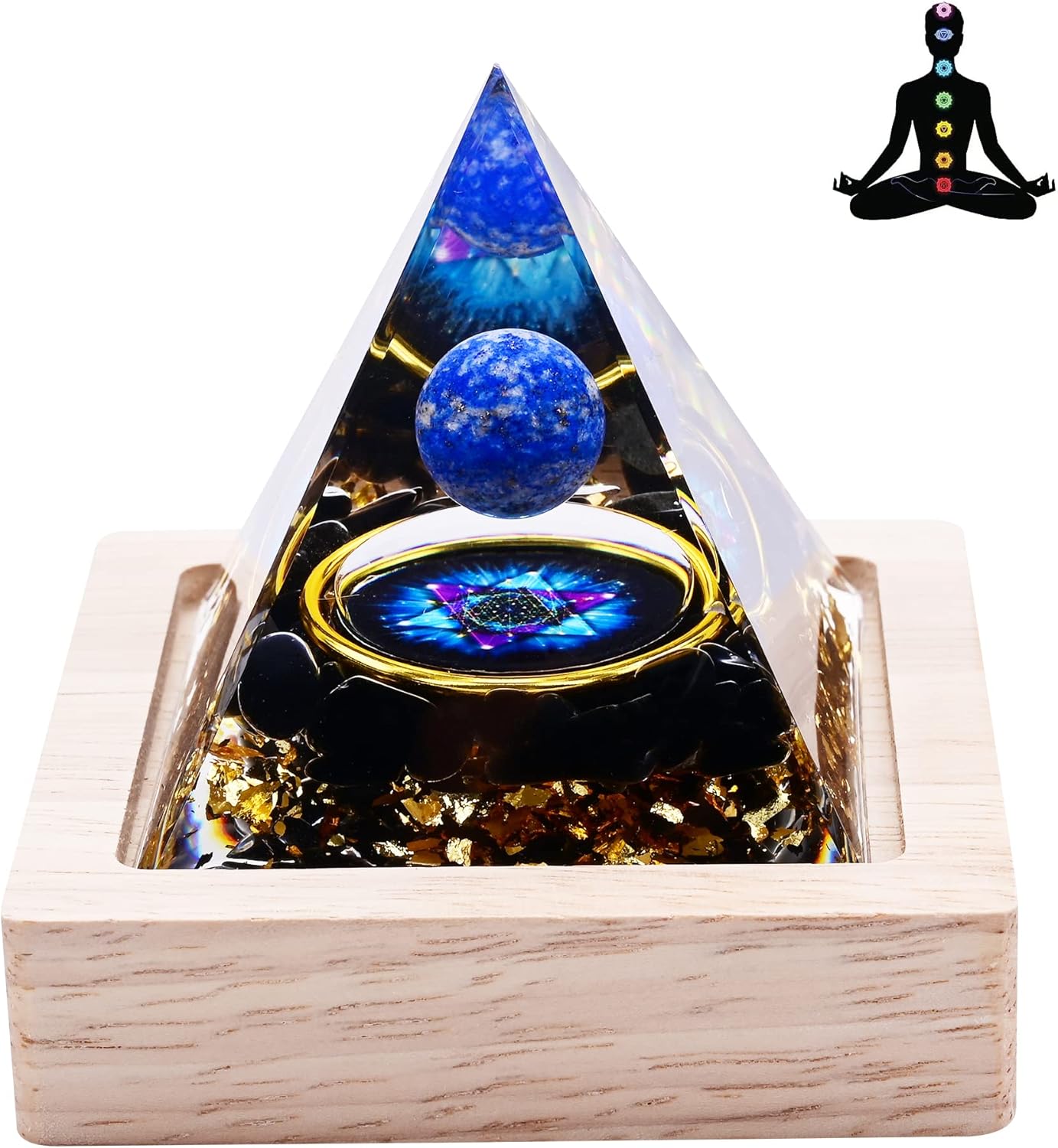 Mixed Media - Organite Orgone Pyramid for Positive Energy, Crystal Pyramid for Anti-Stress Orgone Pyramid for Success Healing Crystal Pyramid for Meditation Orgonite Pyramid as Home Office Decor Spiritual Gifts