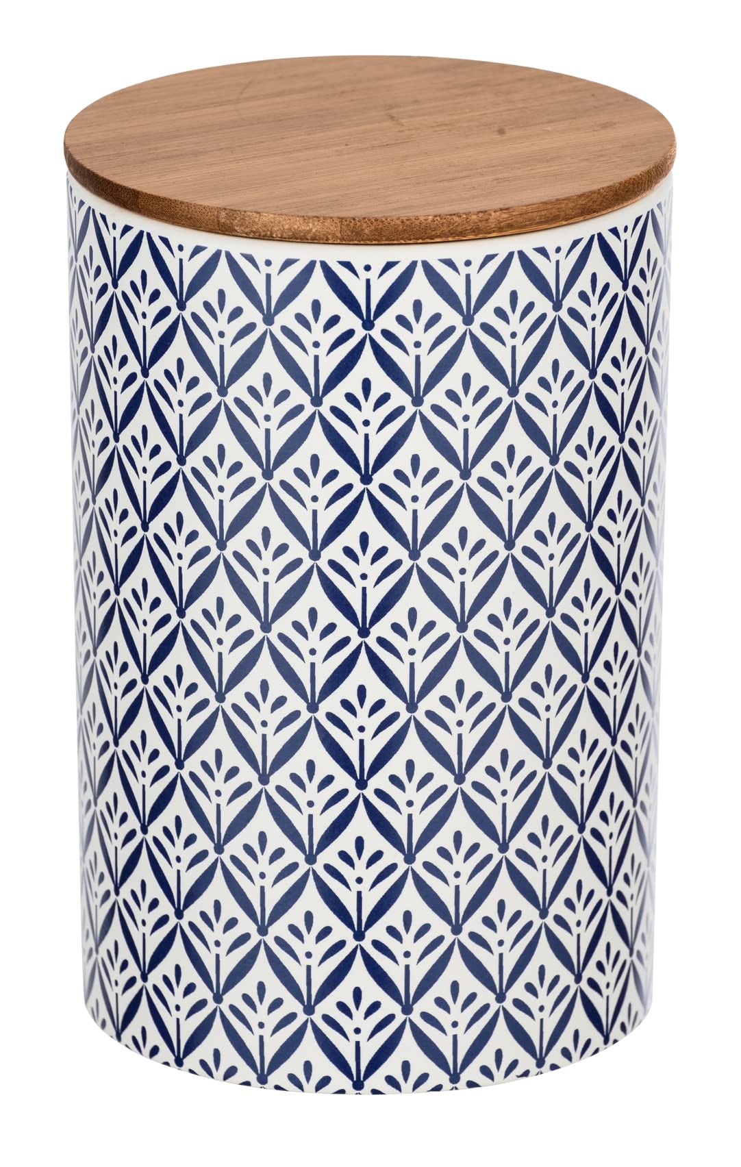 WENKO Lorca Storage Box with Bamboo Lid, blue, 1,45 litre