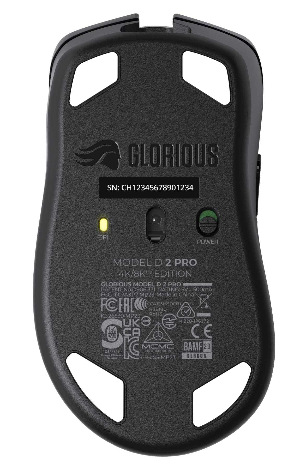 GLORIOUS Model D 2 PRO 4K/8K Wireless Gaming-Maus, 62g, 26k DPI, Schwarz 8