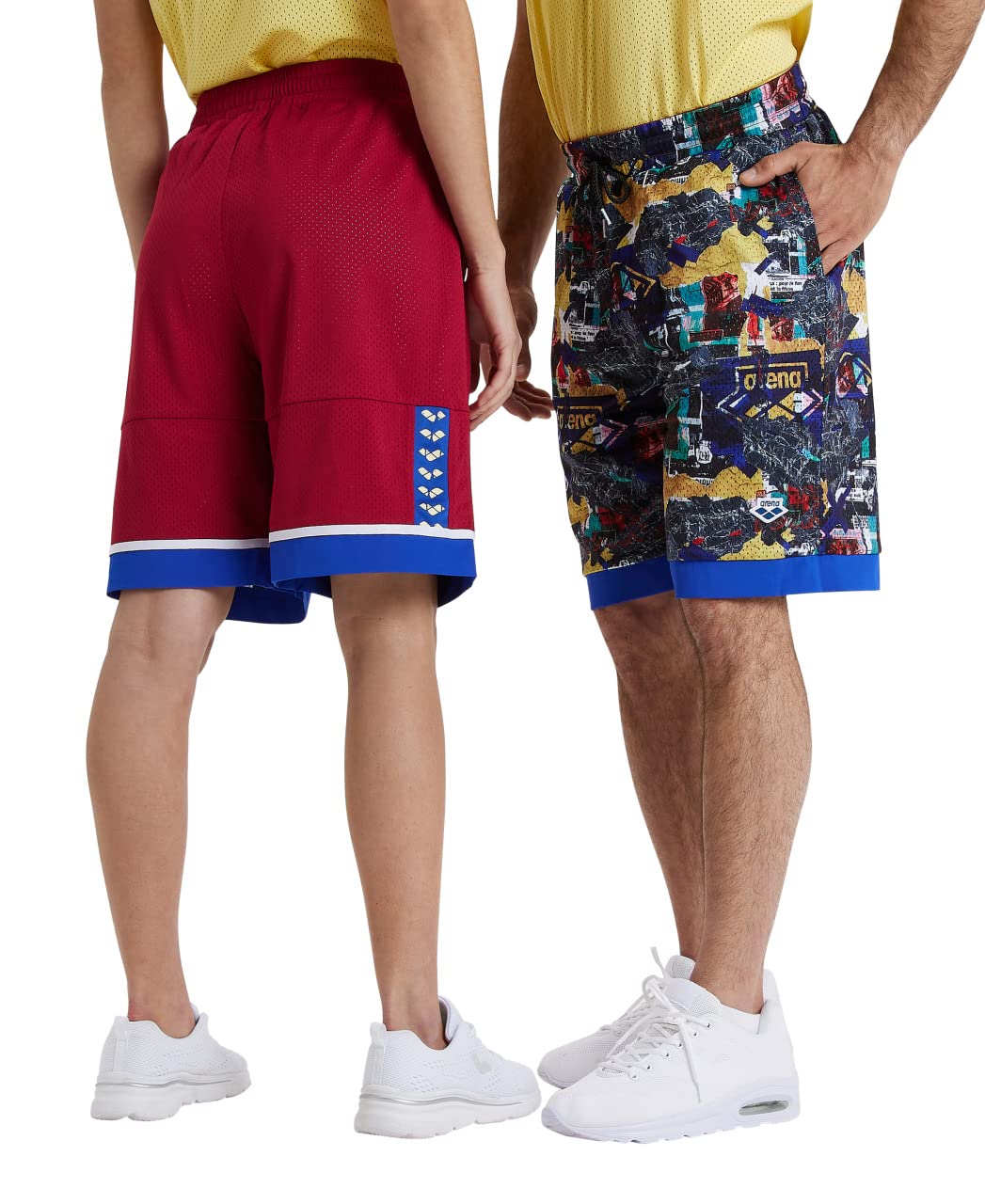 Arena Standard Icons Unisex Bermuda Reversibl, Burgundy/Neon Blue/Multi, S