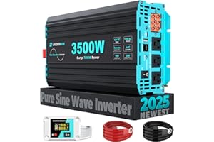 LANDERPOW Pure Sine Wave 3500W Power Inverter 12V DC to 120V AC for RV, Truck, Home, Off-Grid, Solar, Inverter with 3 AC Outlet, 30W USB-C, 5V 3.1A USB, Hardwire Port, 15FT Remote Control, Surge 7000W