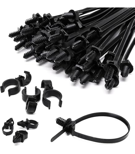 100 Pack Cable Zip Ties, 8.3 Inch Heavy Duty Nylon Push Mount Self Locking Uv Resistant Assortment For Indoor Wire Tying (black 100pack)(color:black 100pack