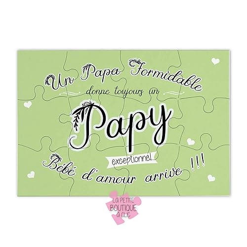 Puzzle Annonce Grossesse Papy Ou Grand Pere Formidable Amazon Fr Handmade
