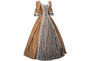 KULUZEGO Women Vintage Goth Grunge Goddess Peplum Lolita Costumes Cosplay Dresses for Women Hippie Medieval Dresses