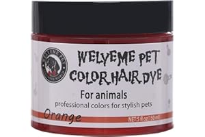 WELYEME Dog Hair Dye Orange, Permanent Pet Hair Dye, Professional Dog Safe Hair Dye, Bright Color for Dogs and Horses