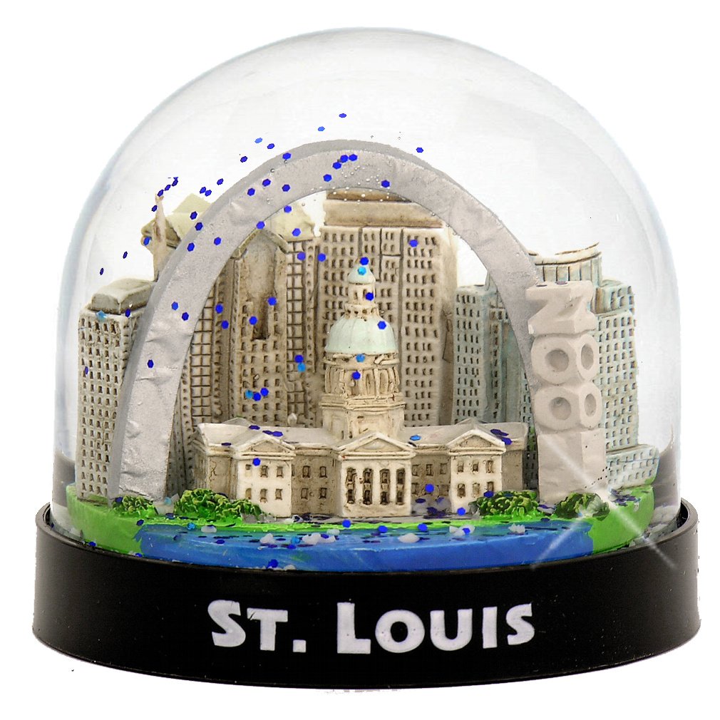 St. Louis Snow Globe with Gateway Arch, Skyline, Missouri Landmarks and