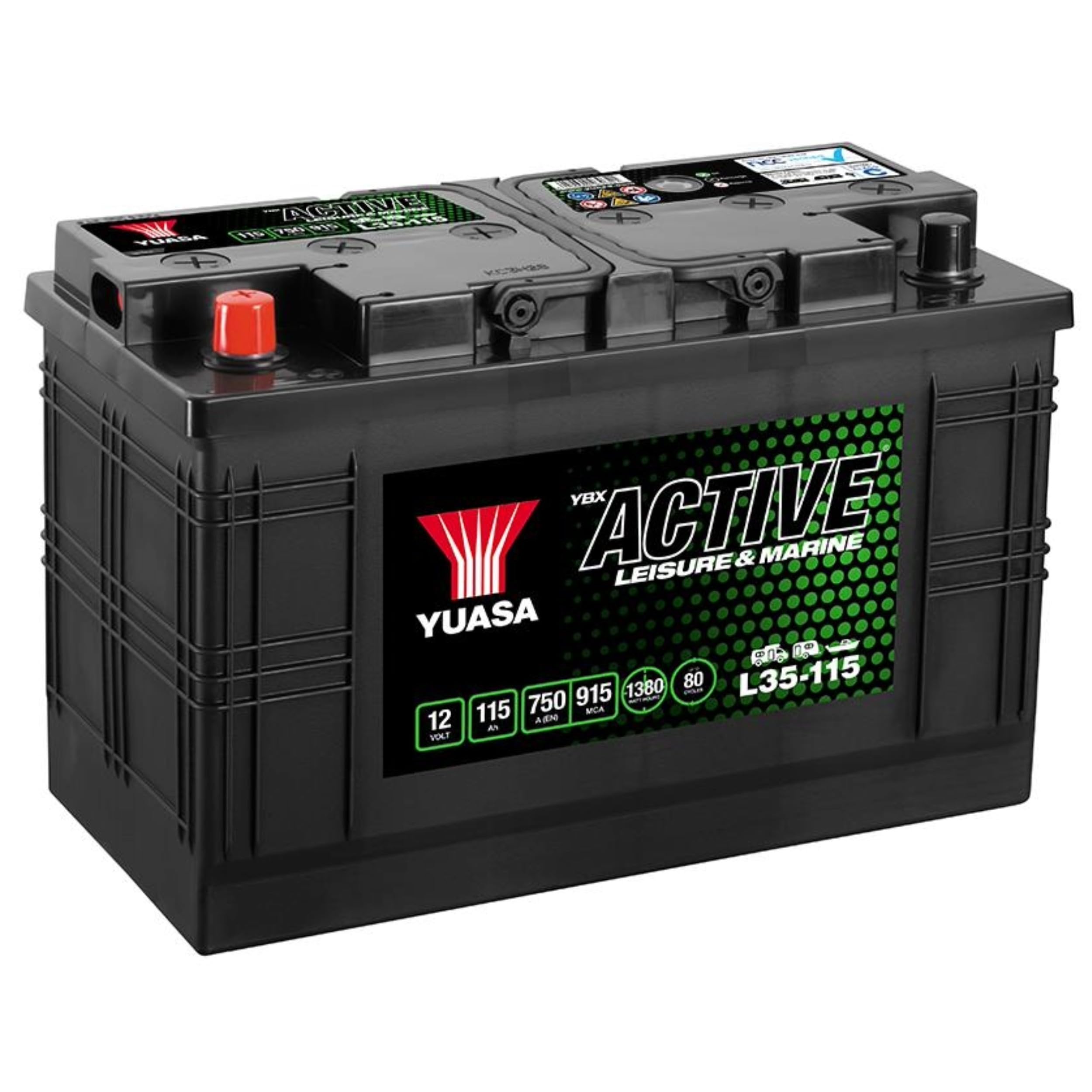 Yuasa L35-115 12V 115Ah 750CCA Maintenance Free High Performance Leisure & Marine Battery
