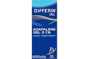 Differin Acne Treatment Gel, 30 Day Supply, Retinoid Treatment for Face with 0.1% Adapalene, Gentle Skin Care for Acne Prone Sensitive Skin, 15g Pump (Packaging May Vary)