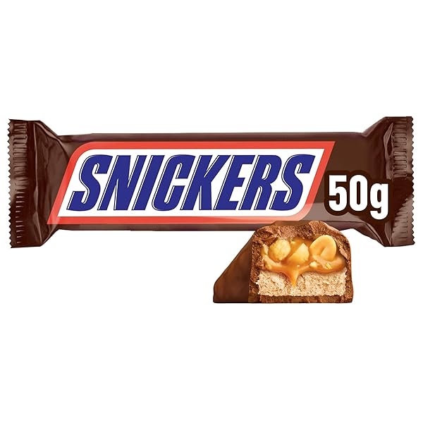 SNICKERS BAR WITH CARAMEL AND ROASTED PEANUTS CHOCOLATE COVERED, 24 BARS X50G (1200G)