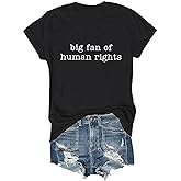 Big Fan of Human Rights Shirt Womens Rights Tshirt V Neck Tee