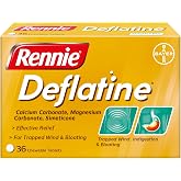 Rennie Deflatine Trapped Wind &amp; Bloatedness Relief Tablets Sugar-Free Mint - 36 Tablets