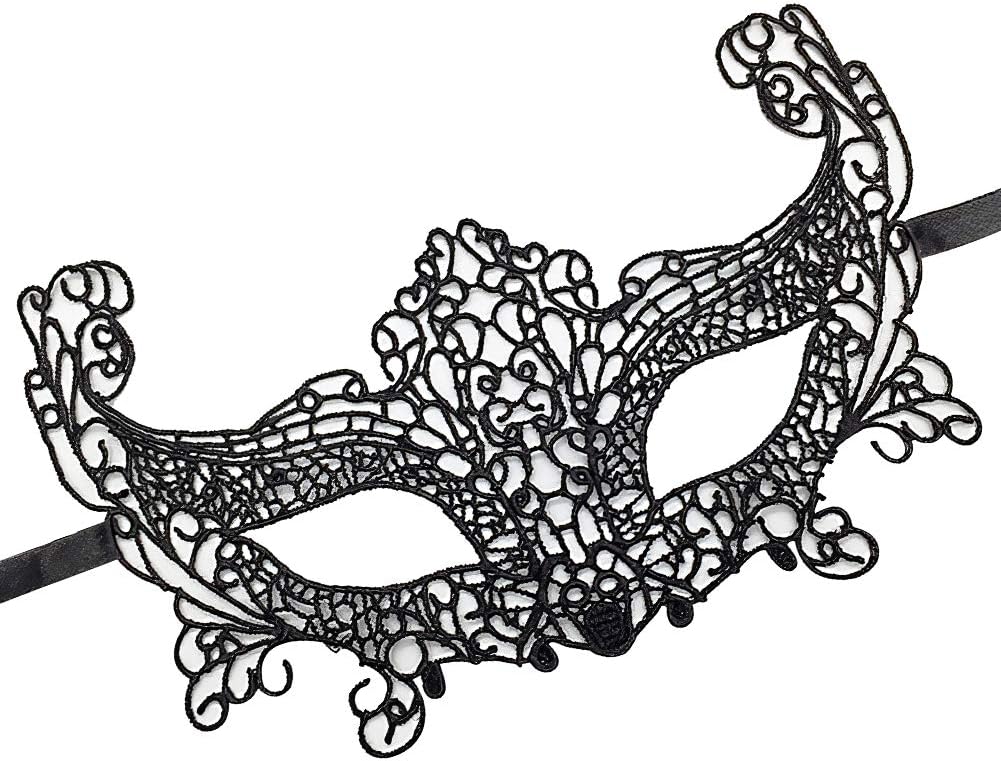 Jamron Women Sexy Black Lace Eye Mask for Masquerade Halloween Party Prom Ball Carnival Dress Mask SN07830 Big Fox - Image 3