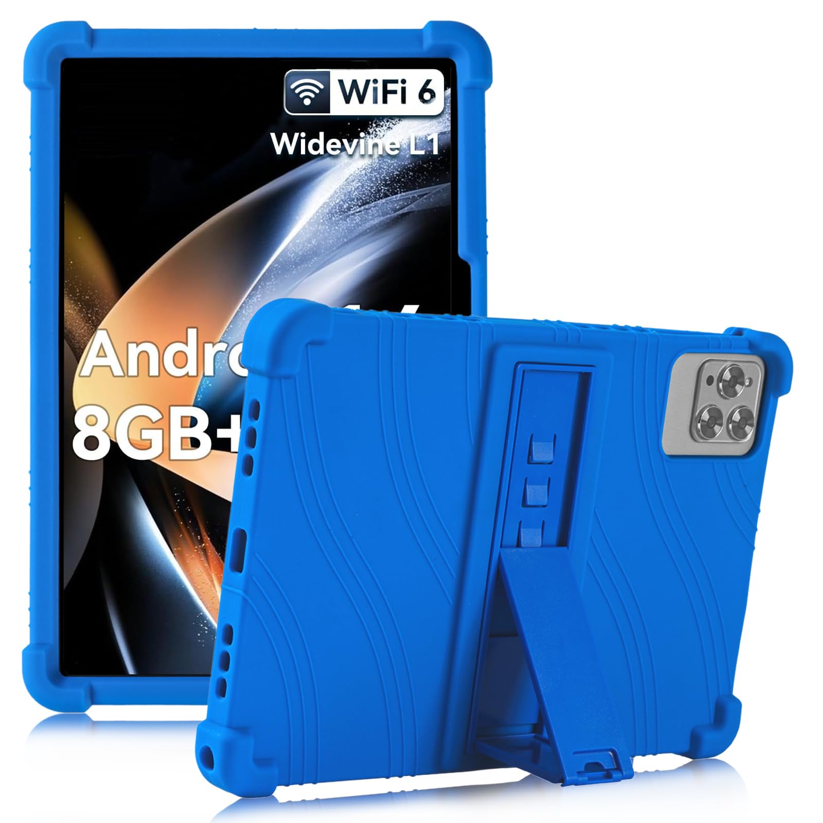 Photo 1 of  Tablet Case 10.1 Inch with Stand Silicone Universal Kids Case (Blue)