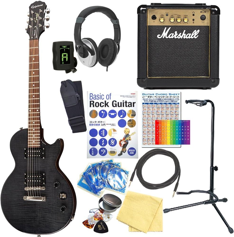 Amazon エピフォン レスポール Epiphone Les Paul Special Ii Plus Top T Blk レスポール スペシャルii プラストップ エレキギター マーシャルアンプ付 初心者 15点セット エレキギターセット 楽器