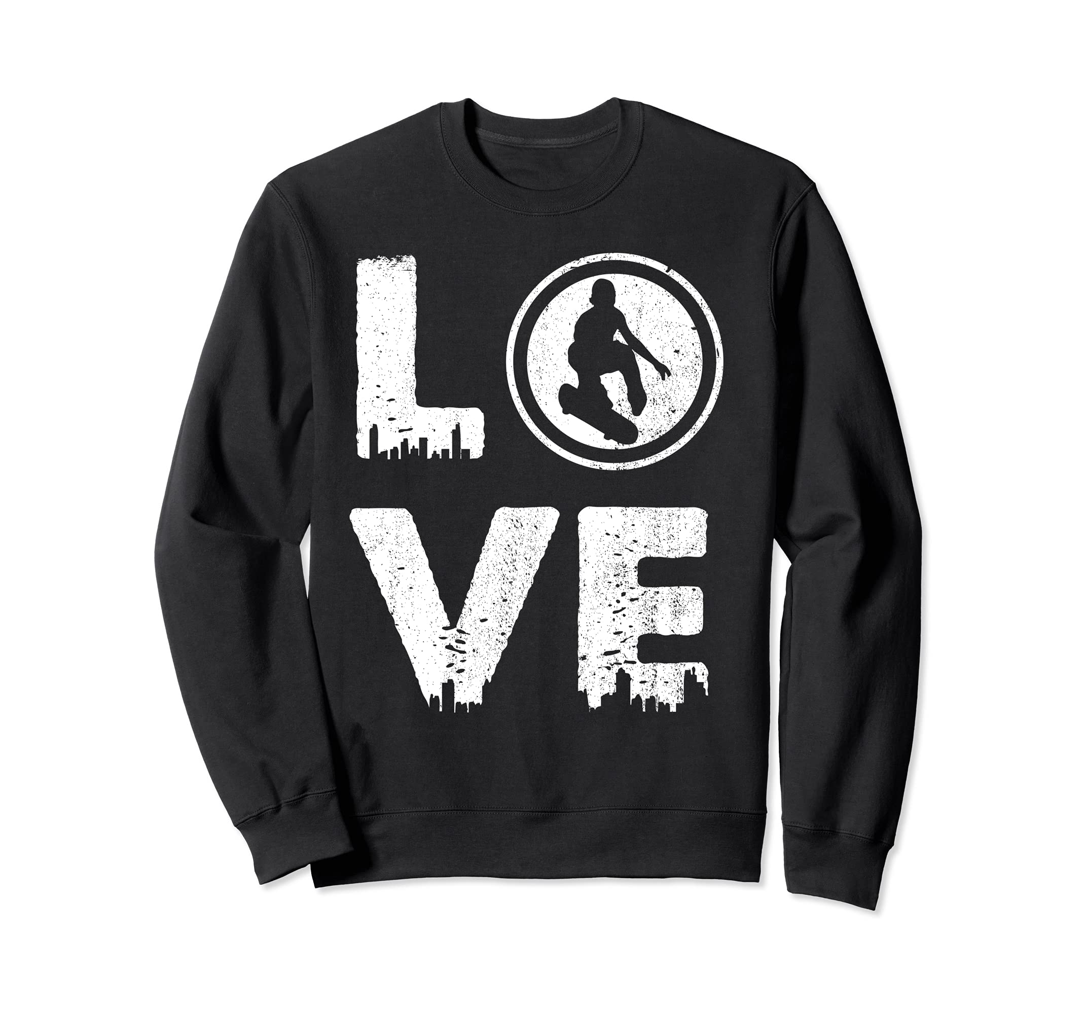 Skateboard Love Skateboarding City Skyline For Skaters Sweatshirt