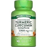 Nature's Truth Turmeric Curcumin Capsules | 2000mg | 90 Count | with 95% Standardized Curcuminoids and Bioperine | Non-GMO and Gluten Free Supplement