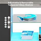 Bestier 145 CM LED TV Stand 55 60 65 Inch with Glass Shelves Cabinet view 3