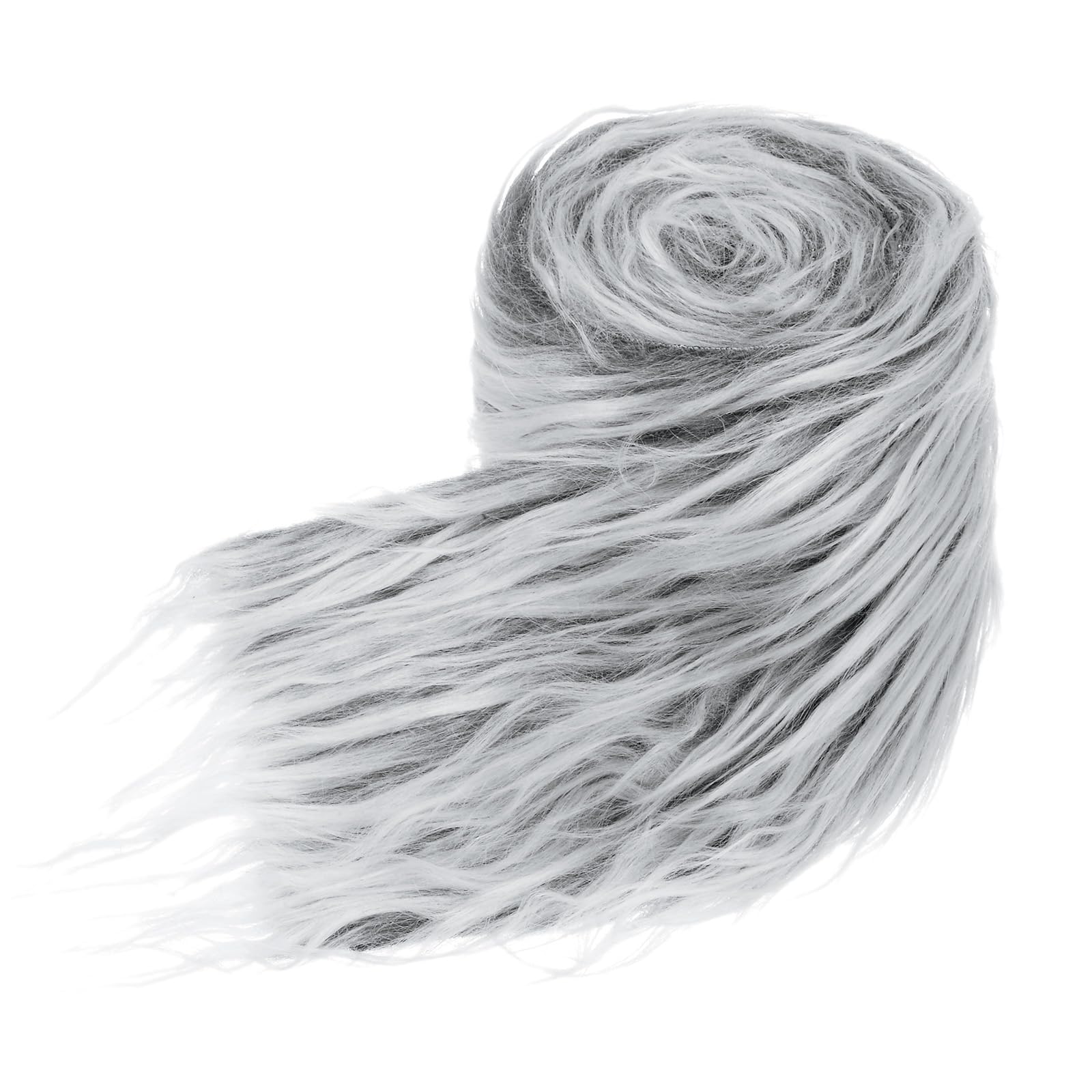 M METERXITY Faux Fur Fabric Precut Strips, 59x4 Inch Plush Faux Fur Fabric Square Fluffy Fuzzy Craft Fur for DIY Crafts/Christmas/Halloween Gnome Beard/Cosplay [Frost Grey]