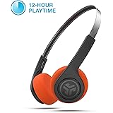 JLab Audio Rewind Wireless Retro Headphones | Bluetooth 4.2 | 12 Hours Playtime | Custom EQ3 Sound | Music Controls | Noise Isolation | with Microphone | Throwback 80s 90s Design | Black