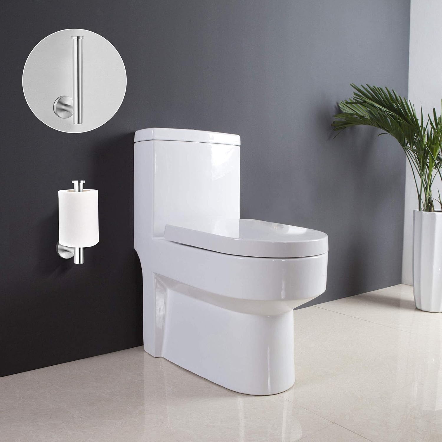 Upgrade 7 1/10 inches Extended Toilet Paper Roll Holder,Wall Mount Toilet Roll Holder,Toilet Tissue Holder for Bathroom,SUS304 Stainless Steel (Brushed): Kitchen & Dining