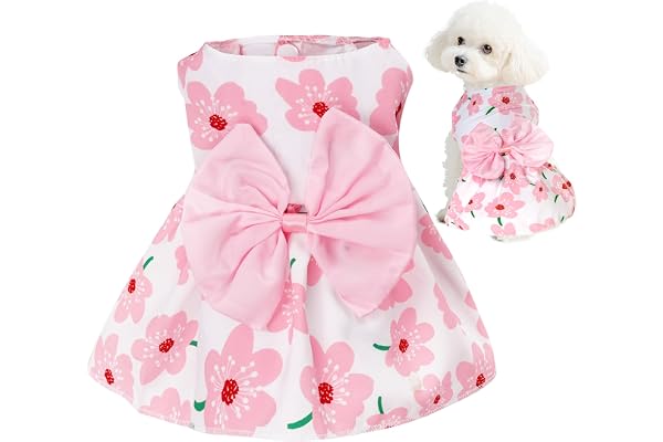 choyaxo Floral Dog Dress Cute Dog Skirt Pet Dress Summer Pet Clothes for Puppy Small Cats