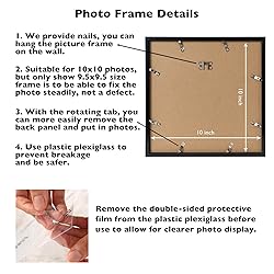 JCJMY 10x10 Picture Frame Set of 6 Black for Wall
