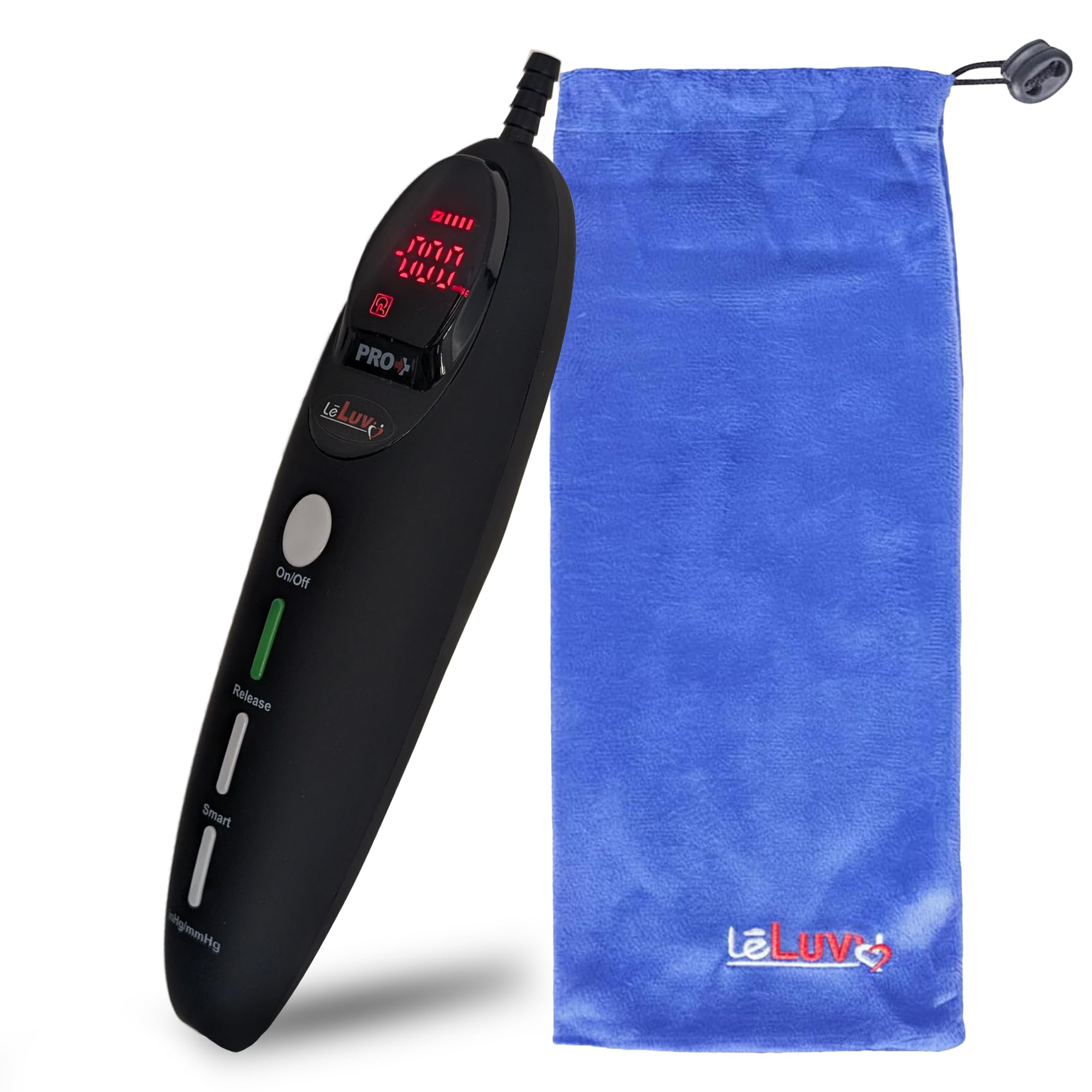 Photo 1 of LeLuv Magna Pro LCD Smart Handheld Digital Electric Vacuum Pump Controller - USB Rechargeable Vacuum Pump Controller w/Swift-Disconnect Function - 10 Programmable Modes - Smooth Black Silicone