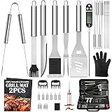 Supsiah BBQ Grill Accessories Tools Set, 31PCS Barbecue Grilling Utensils Set, Grill Gifts for Men Women with Storage Bag, Up