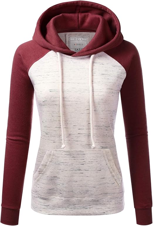 Doublju Basic Lightweight Pullover Hoodie Sweatshirt for Women Burgundy 1X