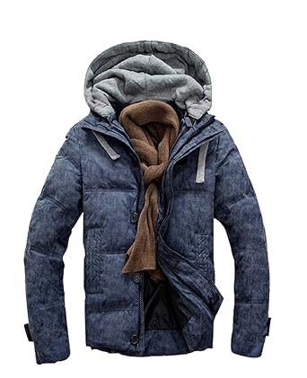 Amazon Zara フード付きダウンジャケット メンズファッション 秋冬物