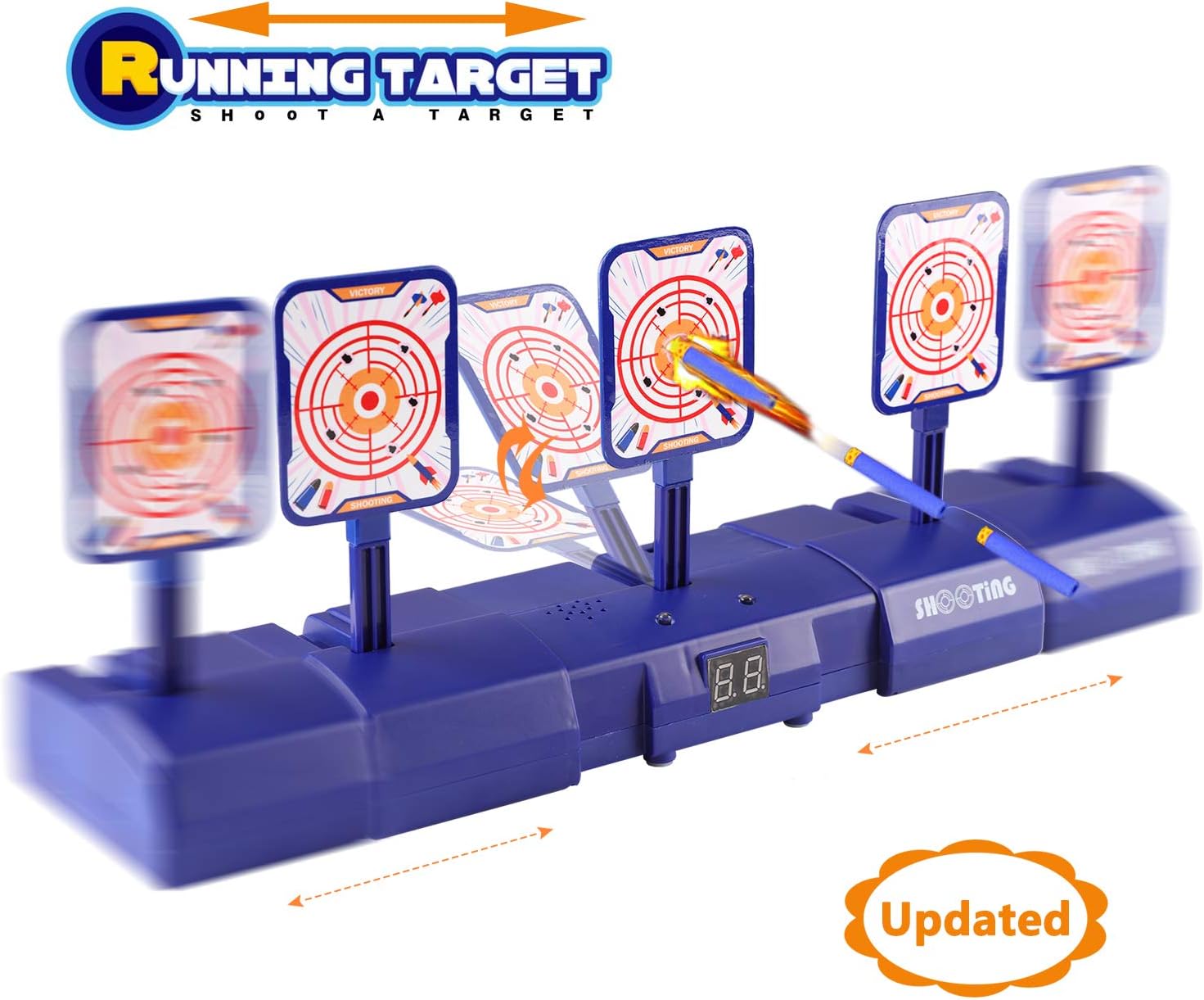 Fatpig Running Movable Shooting Targets Electric Digital Scoring Auto Reset for Nerf Guns Blaster