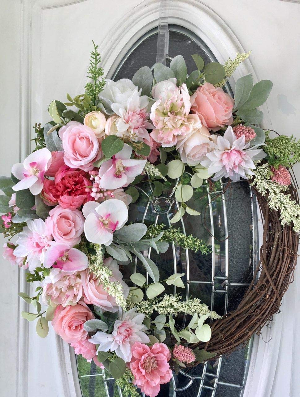 Spring/Summer Grapevine Wreath, Front Door Wreath, Wreath