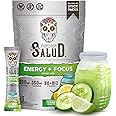 Salud 2-in-1 Energy Drink Powder + Focus, Cucumber Lime, Organic Caffeine, B6 + B12, Theanine, Clean Energy Drink Packets, Agua Fresca Mix, Non-GMO, Gluten Free, Vegan, 1g of Sugar, (15 Servings)