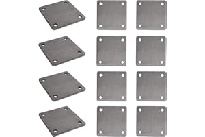 CDFYJHFDQ 12 Pcs Steel Plates with Hole, 4“×4”Weldable Sheet Metal Square Brackets, Supports Painted Steel Square Brackets, for Industrial and Home Construction