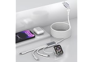 Travel 4-in-2 Watch & Phone Charger, iWatch Fast Charging Cable Compatible With Apple Watch, iPhone, Galaxy, Pixel, Android, 