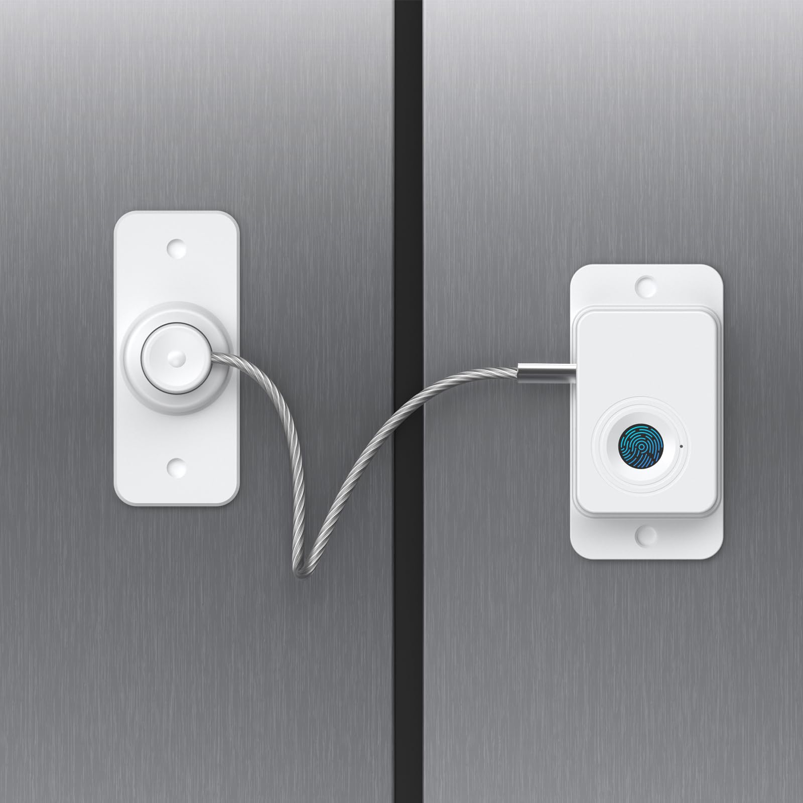 Photo 1 of Larimuer Fingerprint Fridge Lock - Child & Pet Proof Security for Drawers, Cabinets, Ovens, Toilet | Smart Biometric& USB Key | Easy Install | Quick Unlock (White, 1 Pcs)