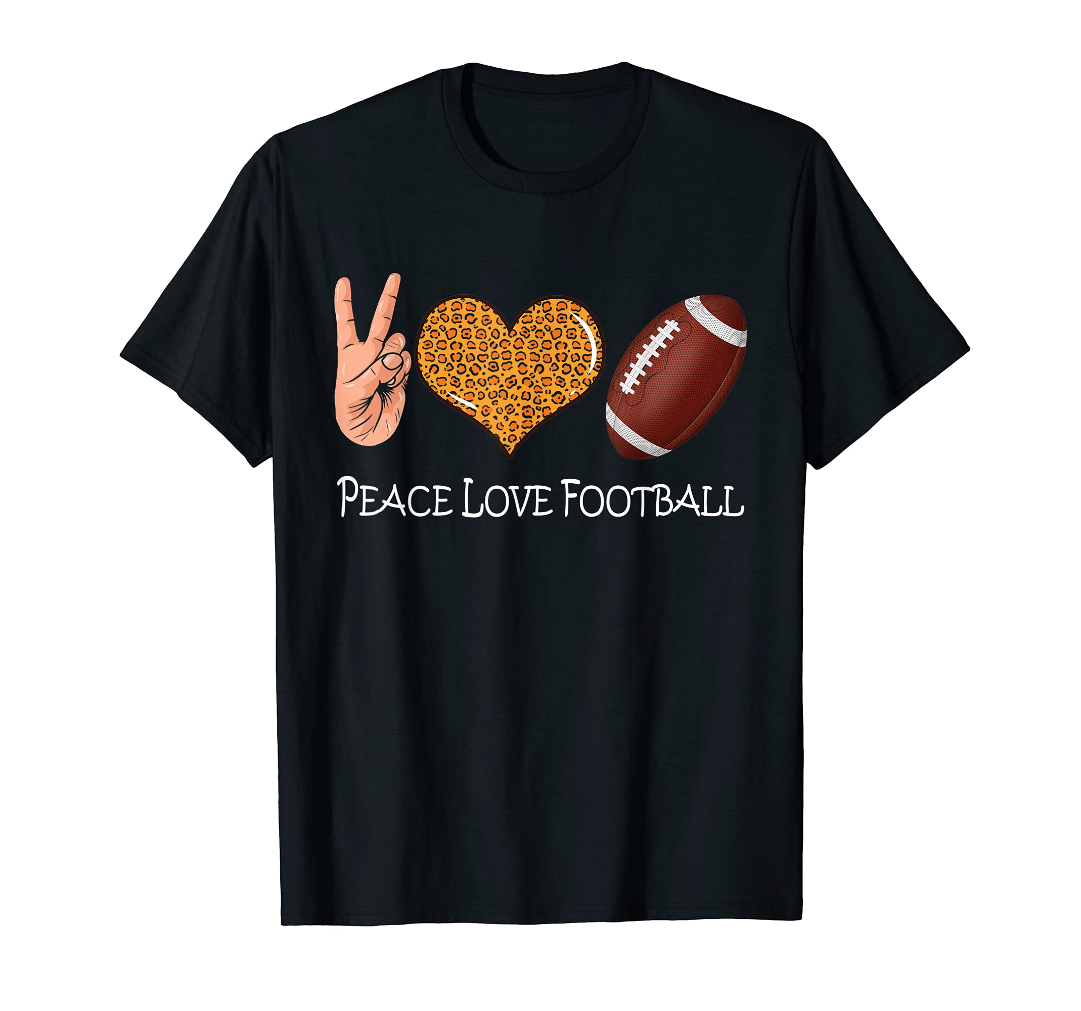 Peace Love Football - American Football Peace Love T-Shirt