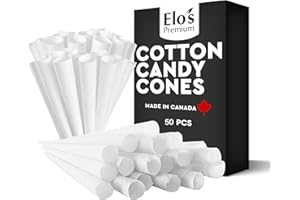 Elo’s Premium Cotton Candy Cone (50 count) | Thick Premium Quality for All Cotton Candy Machine | Ideal for All Age Birthday 