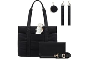 LOVEVOOK Diaper Bag Tote, 15.6inch Puffer Baby Diaper Bag Waterproof Travel Diaper Tote with Changing Pad Pacifier Case