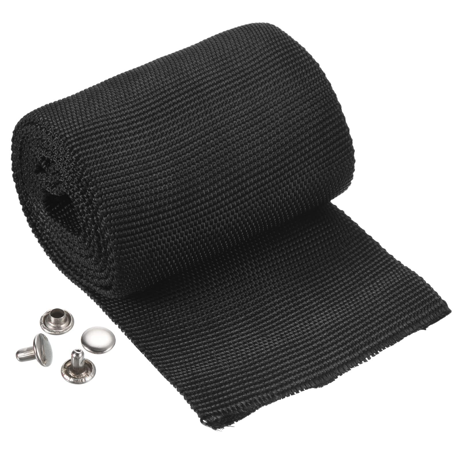 PATIKIL Winch Rope Protector 1m/3.28ft, Polyester Protective Sleeve with Buckle Universal for 7cm/2.76in Width Cable Line, Black