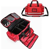Medical Empty Bag First Aid Bag Emergency Responder Trauma Bag Empty, Professional First Aid Kits Storage Medical Bag with Inner Dividers and No-Scratch Bottom,Trauma Bag for Home Health Nurse Bag