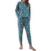 Blooming Jelly Womens Cute Pajama Sets Long Sleeve Heart Printed Lounge Set Pockets Two Piece Outfits 2026