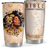 SANDJEST Black Woman Tumbler 20oz Stainless Steel Insulated Travel Mug Cup for Women Girls Gifts for Birthday Christmas