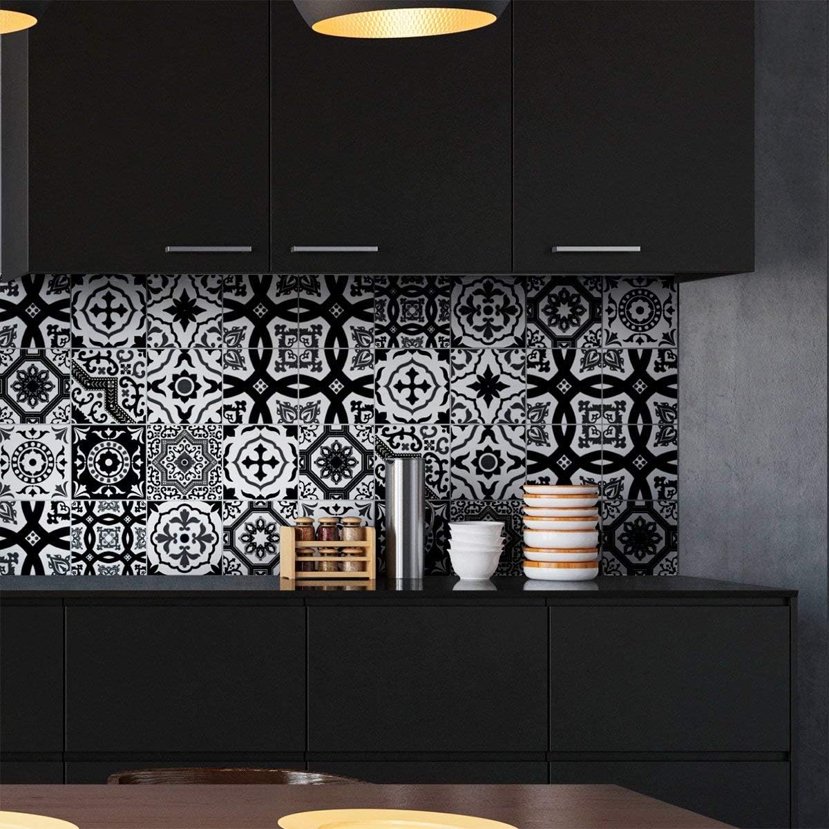 Ambiance Sticker Self-Adhesive Decorative Wall Decal Cement Tile for Bathroom and Kitchen Ornements Artistiques Design - Image 5