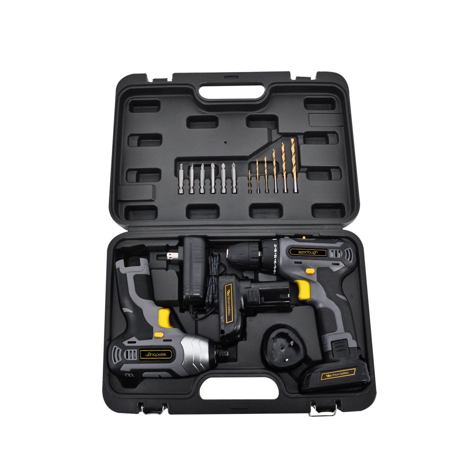 Werktough CC006 Cordless Drill Driver Impact Screwdriver Kit Li-on Battery With Charger 1/4\